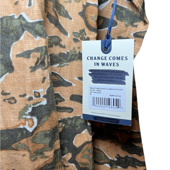 United by Blue Women's Camo Button Down Shirt Hemp & Organic Cotton Size: Medium - Picture 5 of 8